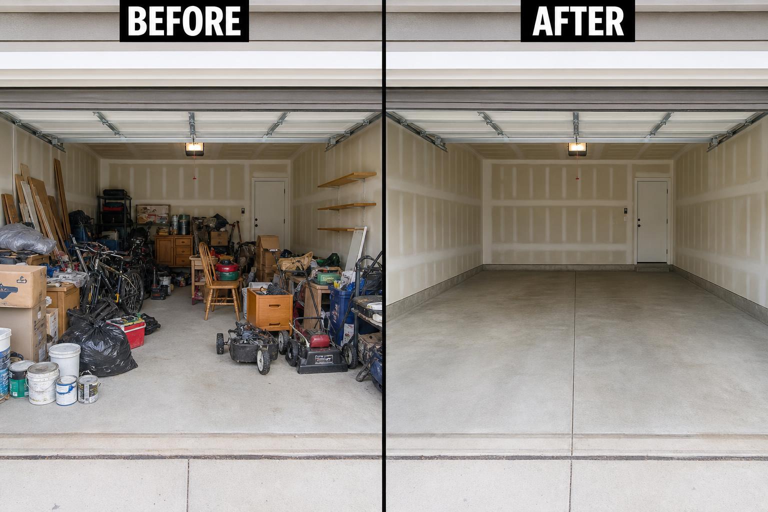 Example cleanout before and after